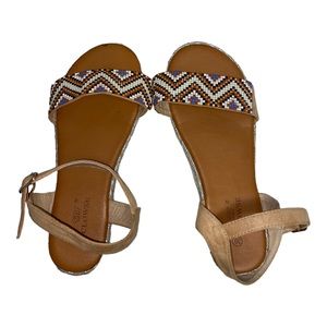 Clowse Low Heel Ankle Strap Espadrilles Summer Sandals Shoes |Size EU 39 US 8.5